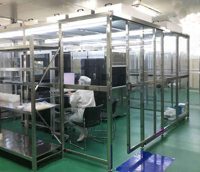 風(fēng)淋室、傳遞窗、潔凈棚、潔凈工作臺搭配效果圖